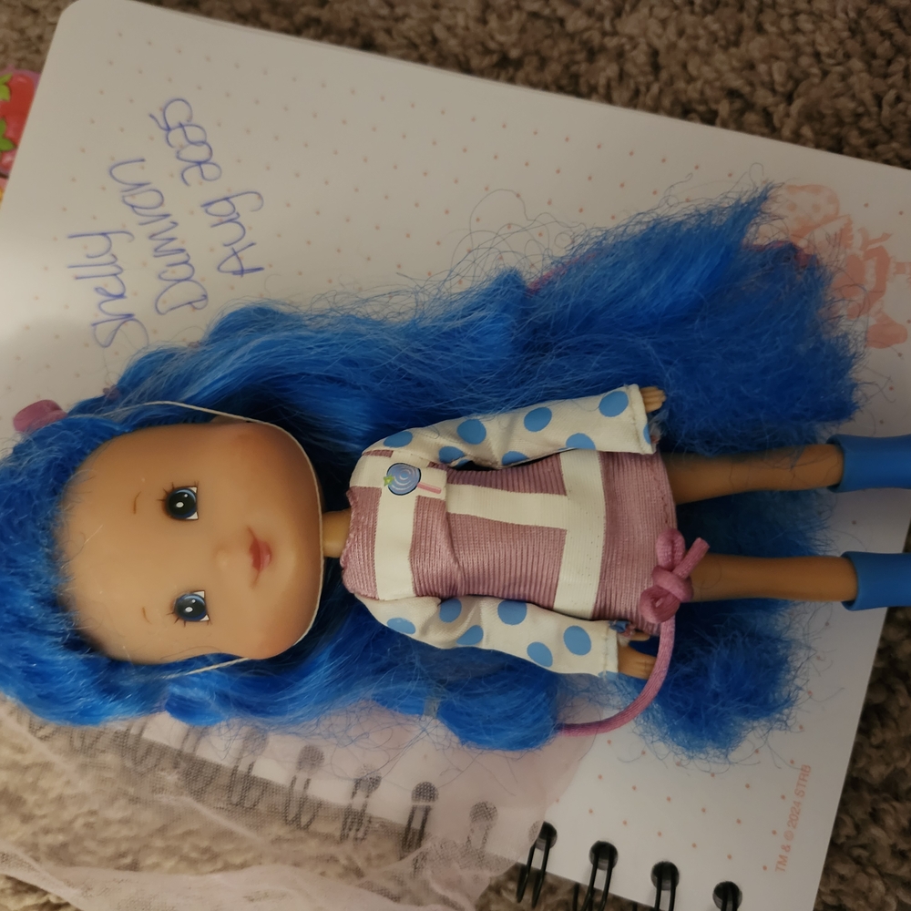 Blue-Haired Fashion Doll with Polka Dot Jacket